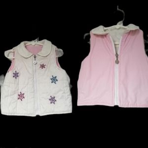 White Toddler Girl Two-Sided Vest 2T